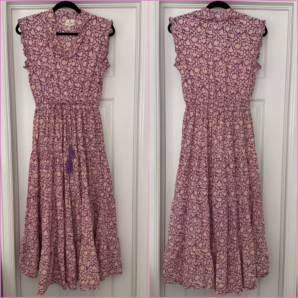 Perry Walker The Martha II Purple Floral Bohemian Maxi Dress Size Medium - Picture 2 of 14